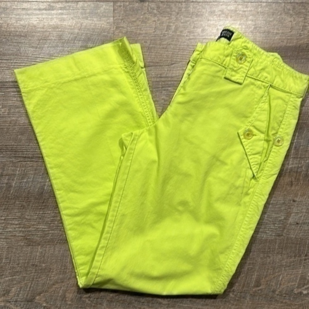 Armani, jeans, chartreuse, straight leg, chino pants size 10